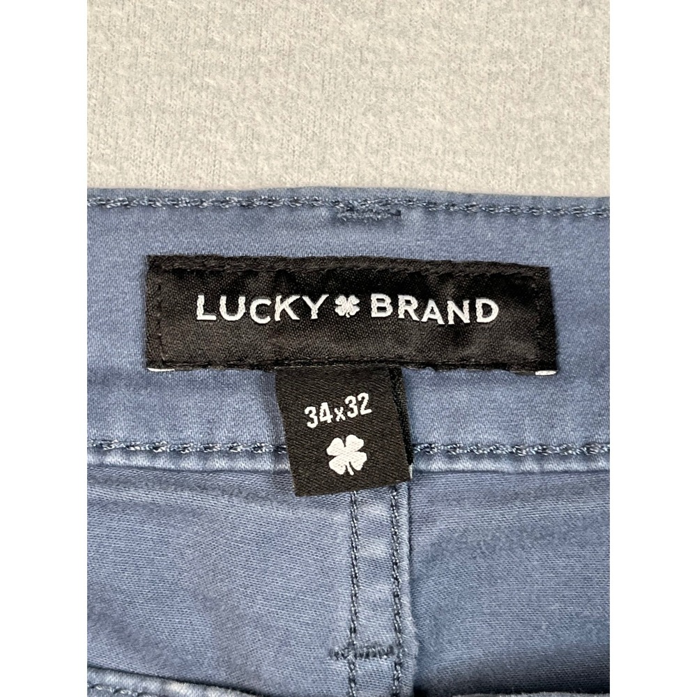 Lucky Brand Mens 34x32‎ Slim Straight Blue Chinos Pants Casual Office - Picture 2 of 13